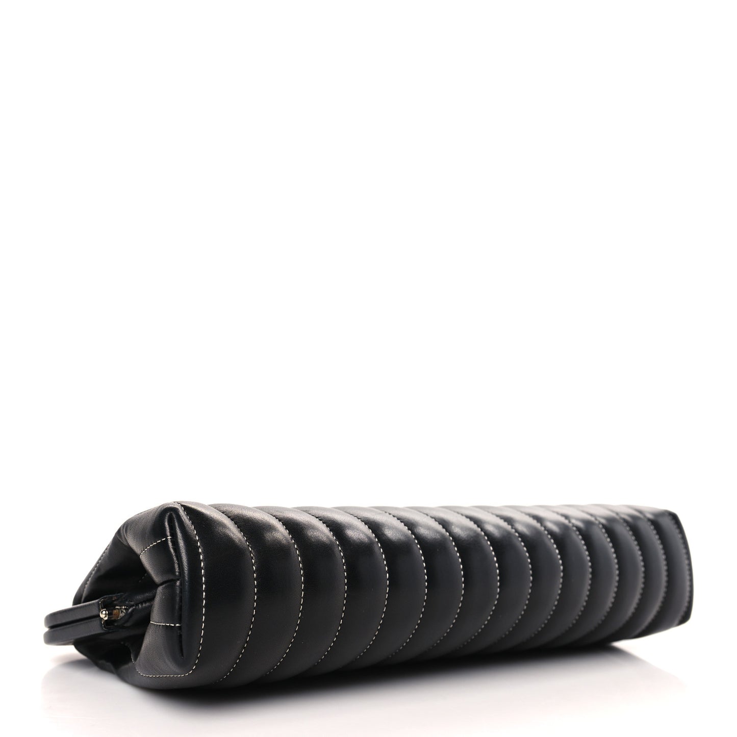 Lambskin Vertical Quilted Mademoiselle Clutch Black