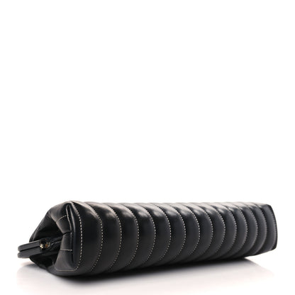 Chanel Lambskin Vertical Quilted Mademoiselle Clutch Black 4 of 9