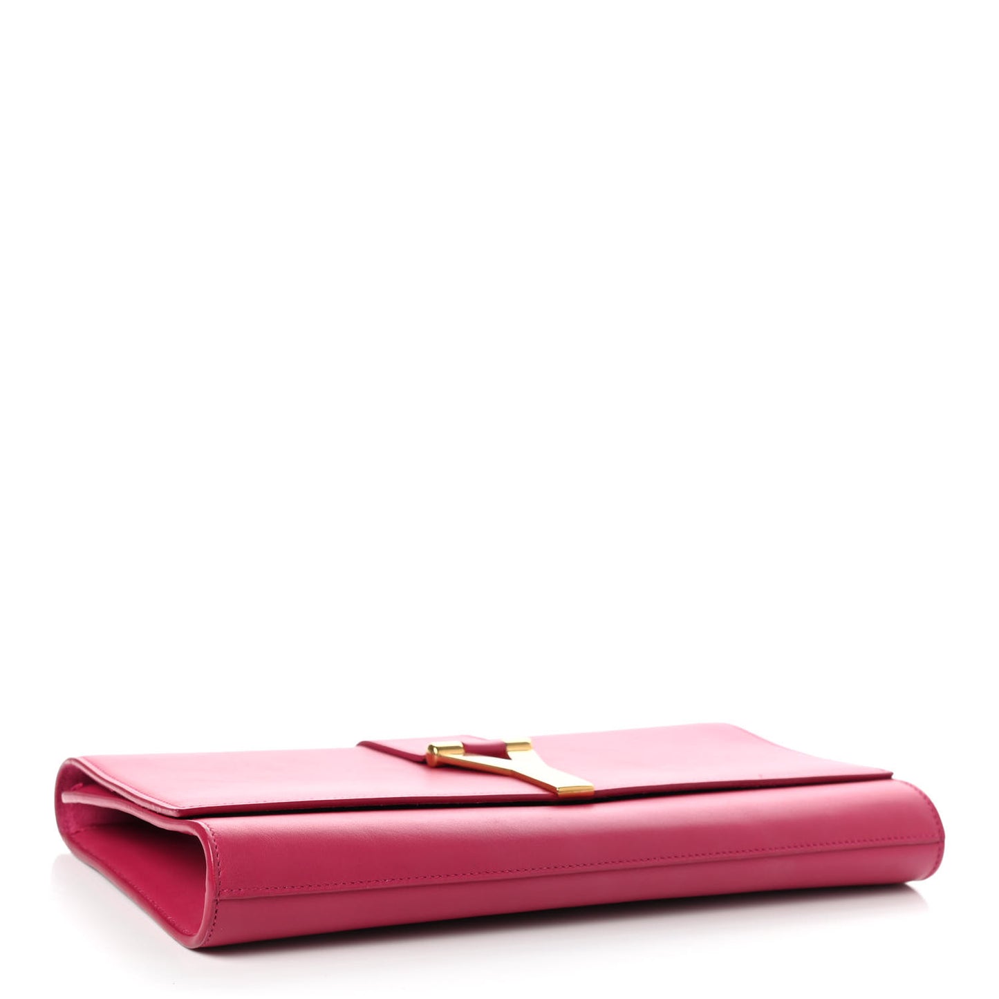 Calfskin Classic Y Ligne Clutch Fuchsia