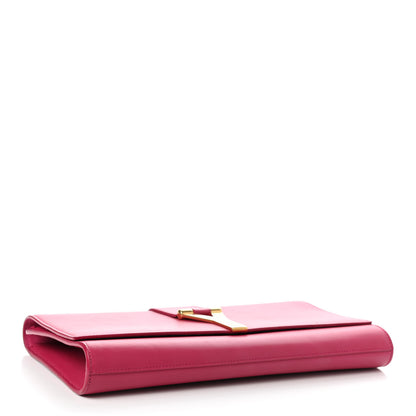 Saint Laurent Calfskin Classic Y Ligne Clutch Fuchsia 3 of 20