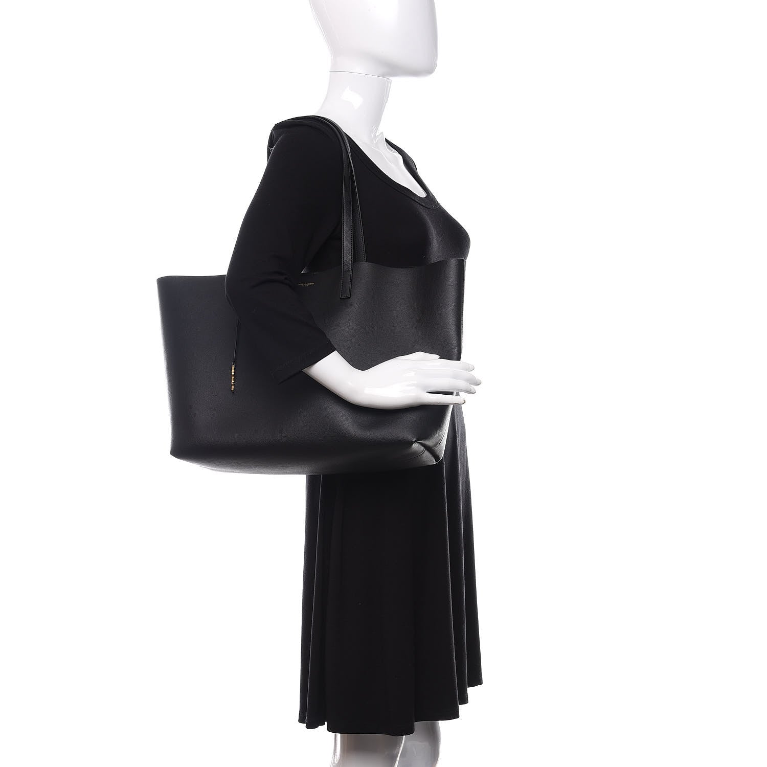 Saint Laurent Calfskin Large Shopping Tote Black 2 of 9