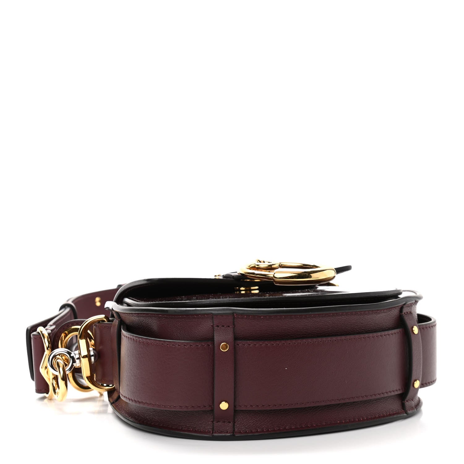Chloe Spazzolato Sfumato Lambskin Calfskin Small Tess Bag Burnt Brown 4 of 13