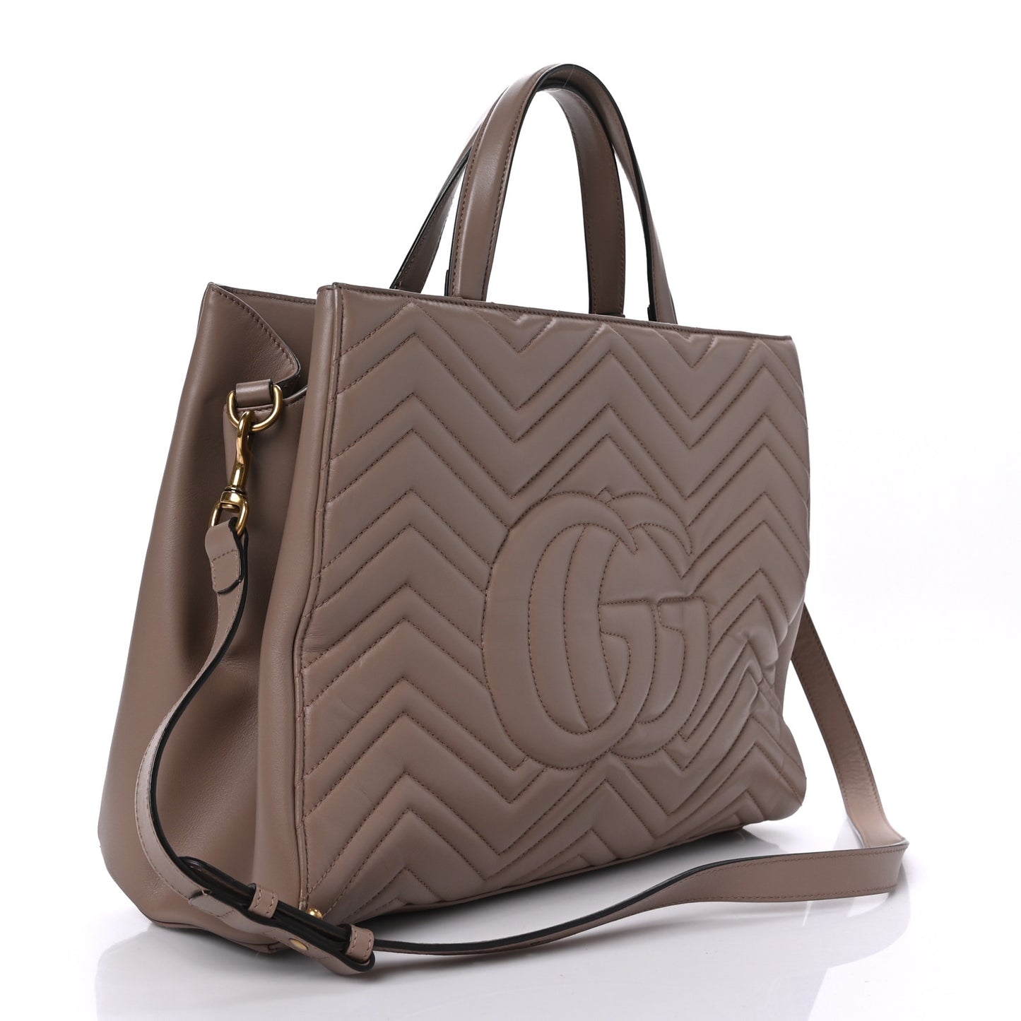 Calfskin Matelasse Medium GG Marmont Tote Porcelain Rose