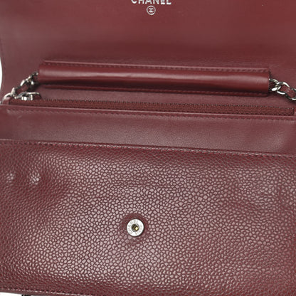 Chanel Caviar Timeless CC Wallet On Chain WOC Dark Pink 11 of 14