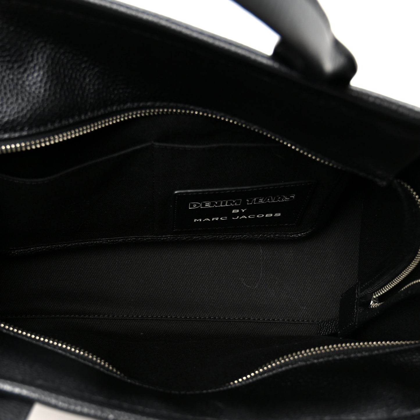 x Denim Tears Grained Calfskin Medium The Tote Bag Black
