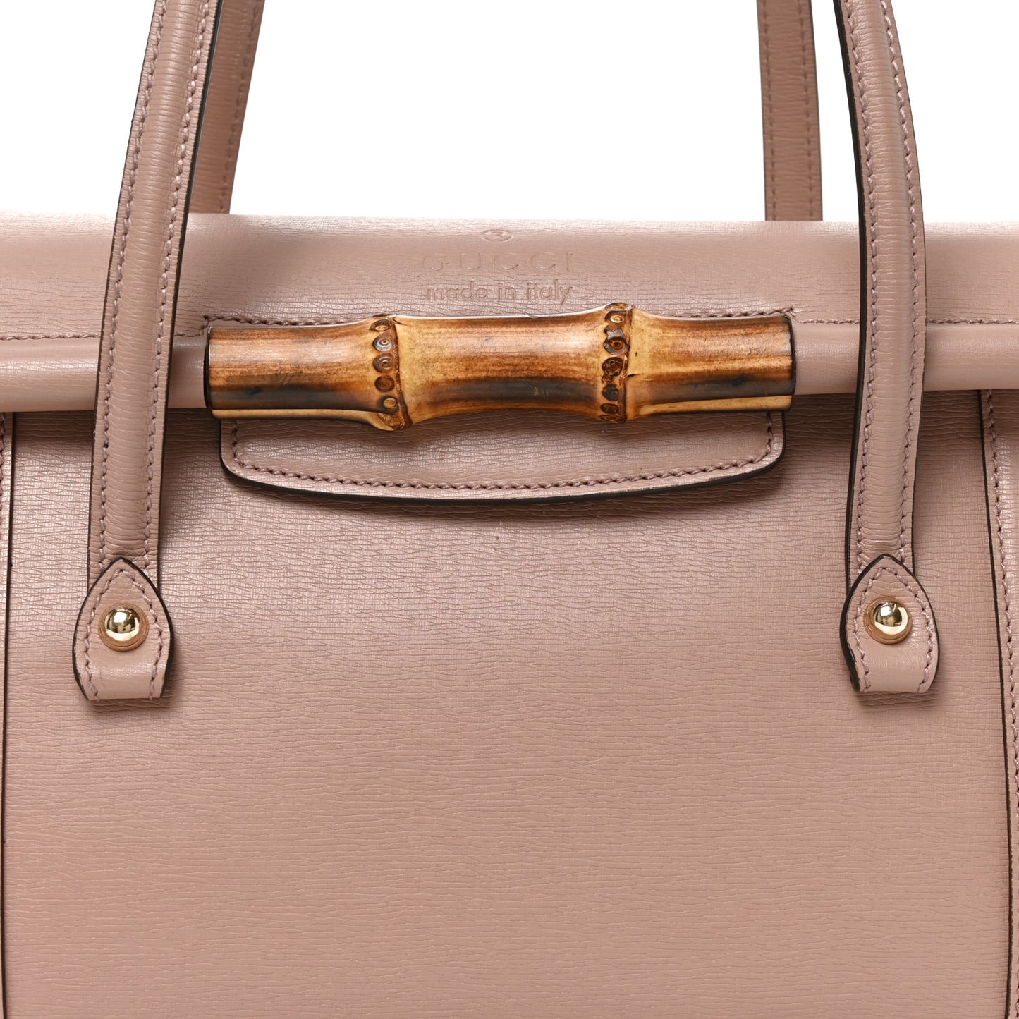 Calfskin Bamboo Bullet Top Handle Bag Blush