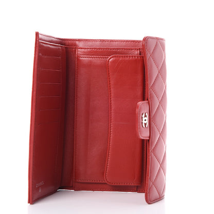 Chanel Lambskin Quilted Large Flap Wallet Red 5 of 10