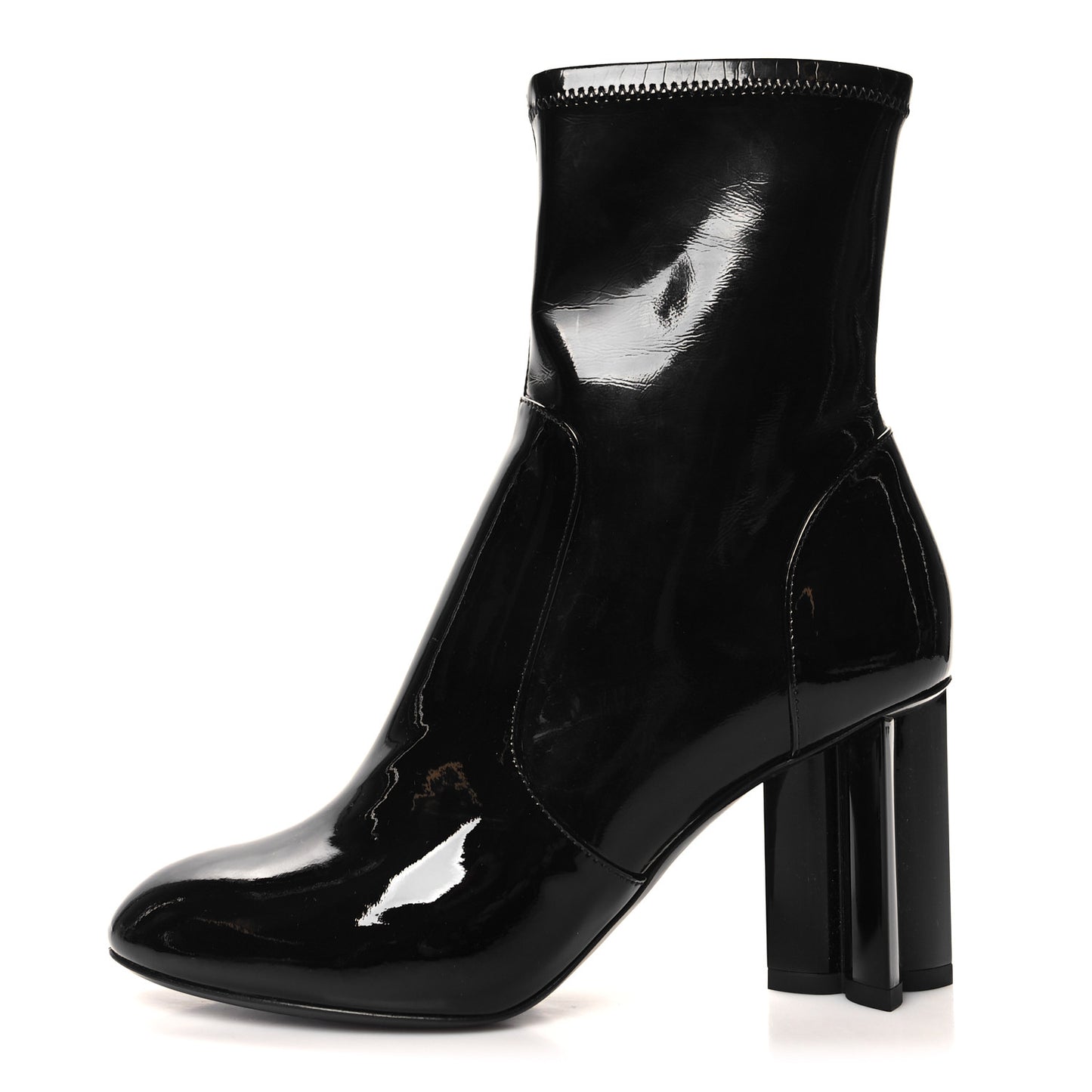 Patent Silhouette Ankle Boots 36 Black
