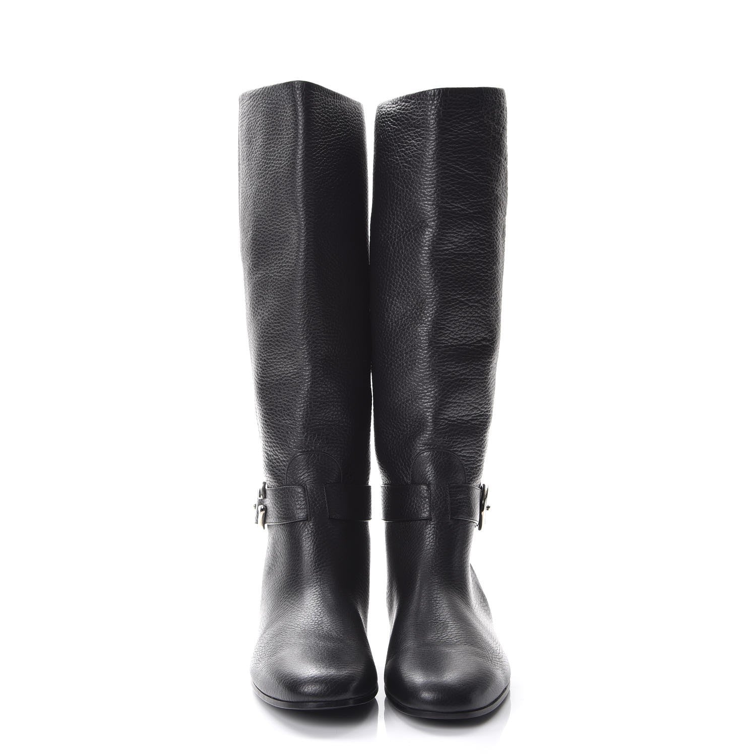 Gucci Calfskin Interlocking G Sachalin Riding Boots 41 Black 2 of 10