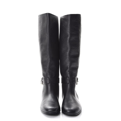 Gucci Calfskin Interlocking G Sachalin Riding Boots 41 Black 2 of 10