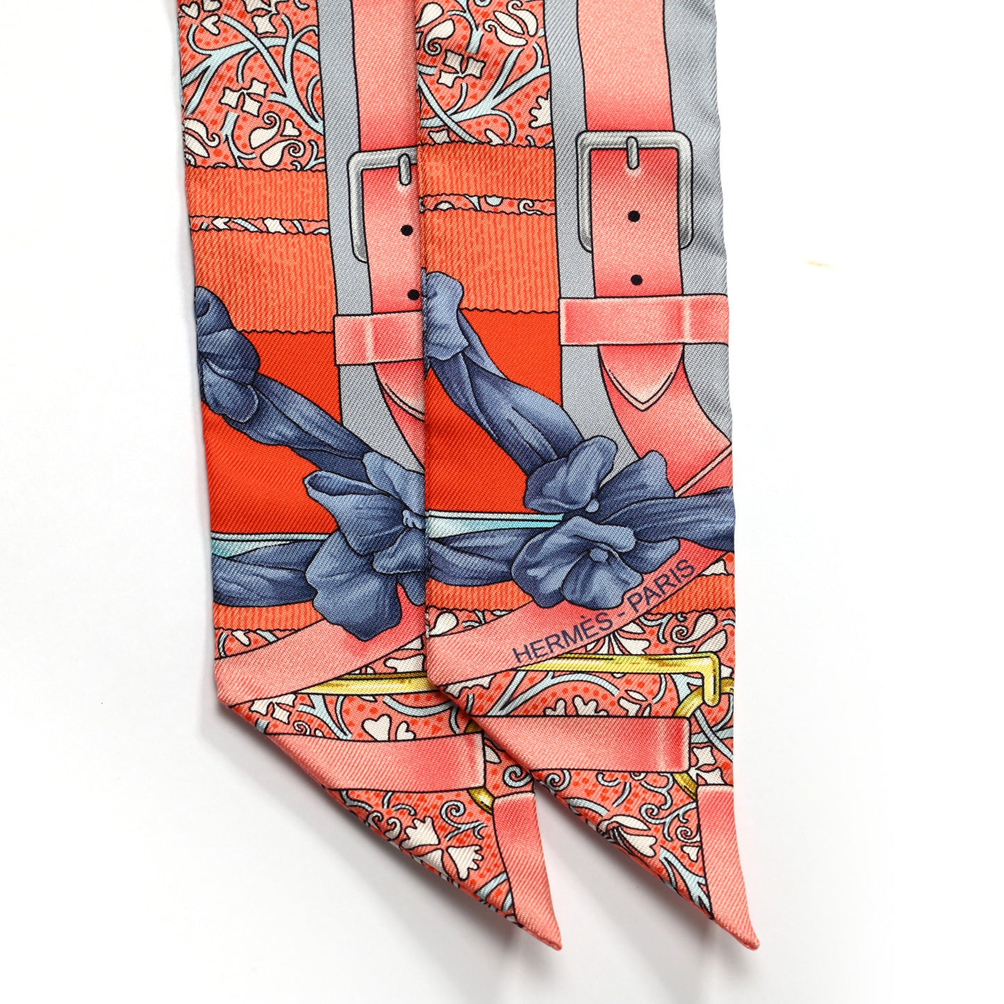 Silk Grand Manege Fleuri Twilly Orange Turquoise Gris