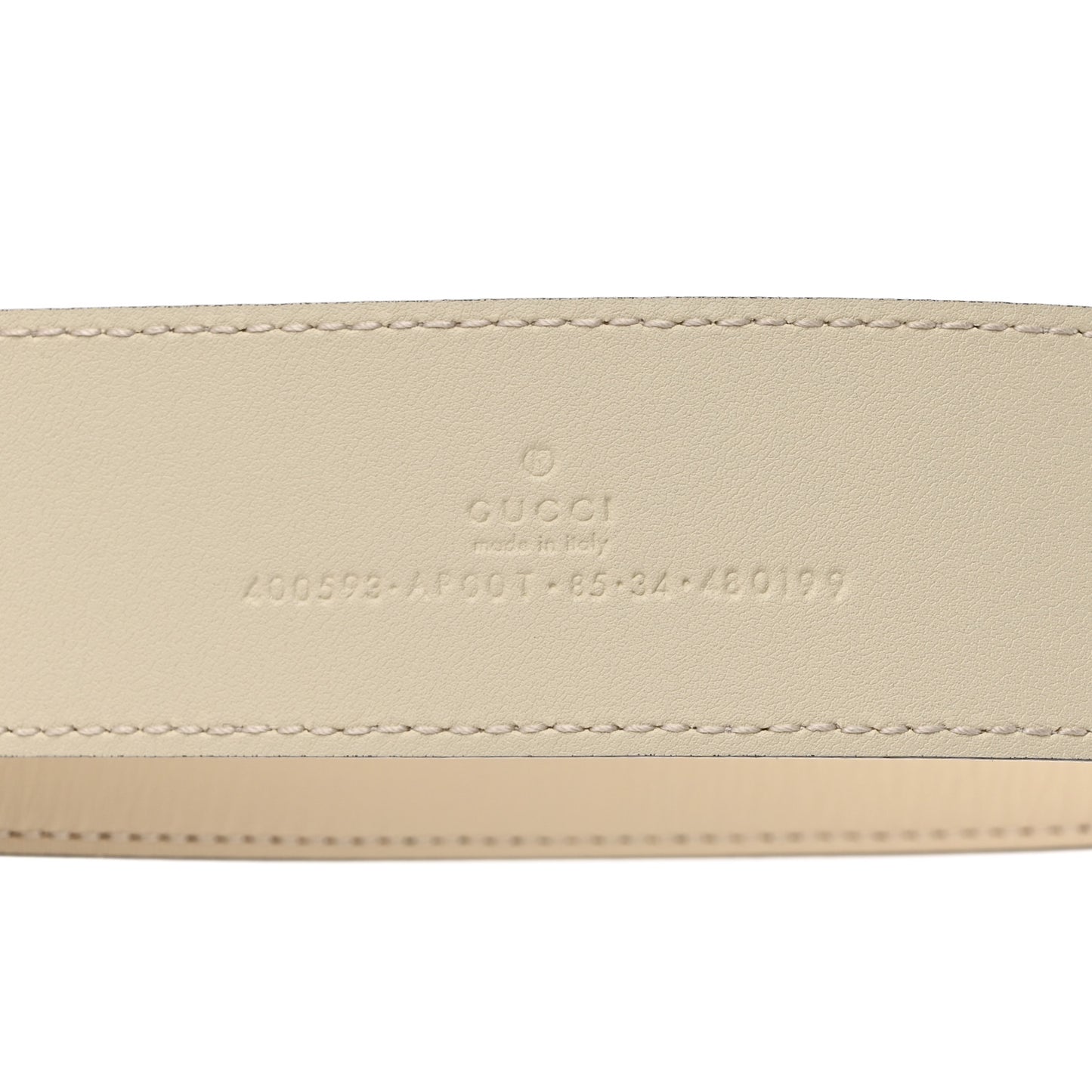 Calfskin Double G 40mm Belt 85 34 Mystic White