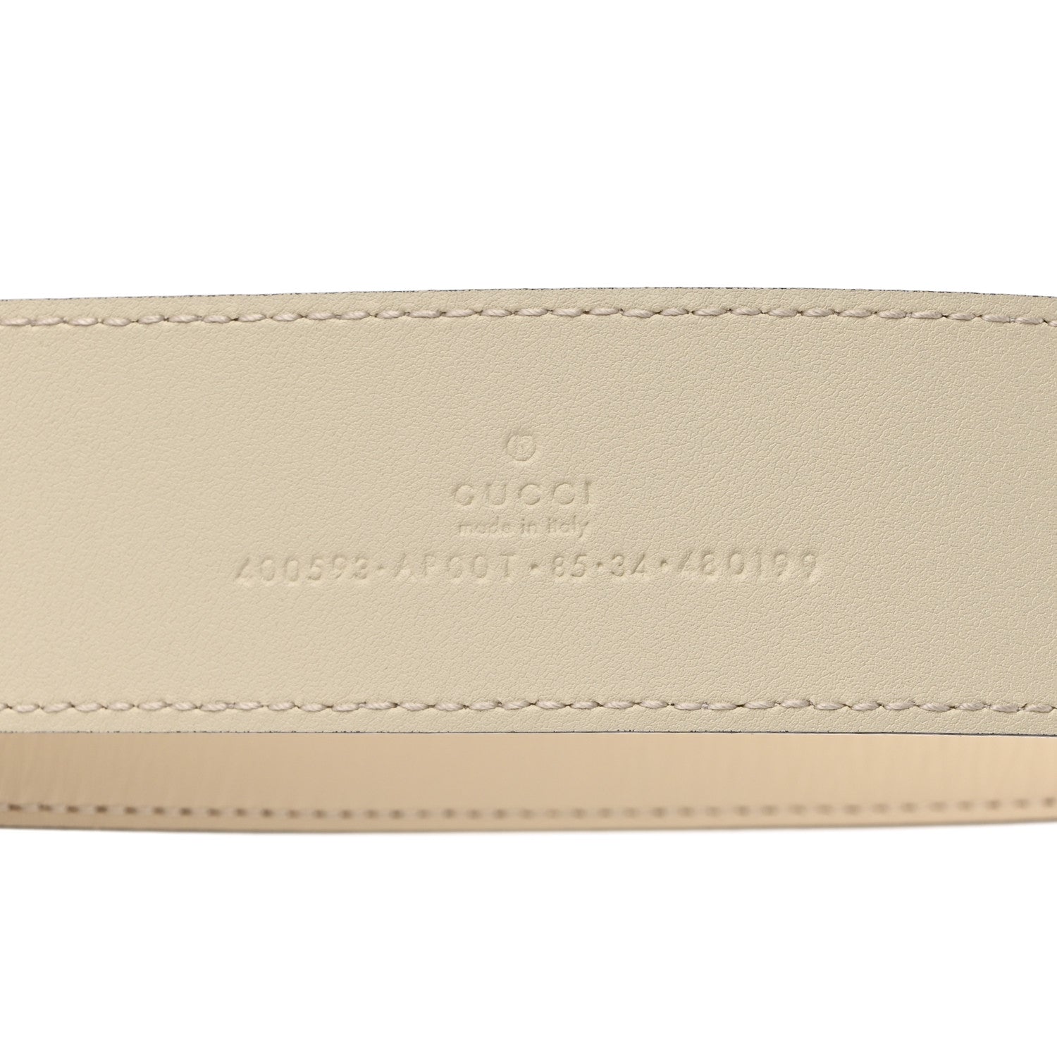 Gucci Calfskin Double G 40mm Belt 85 34 Mystic White 3 of 6