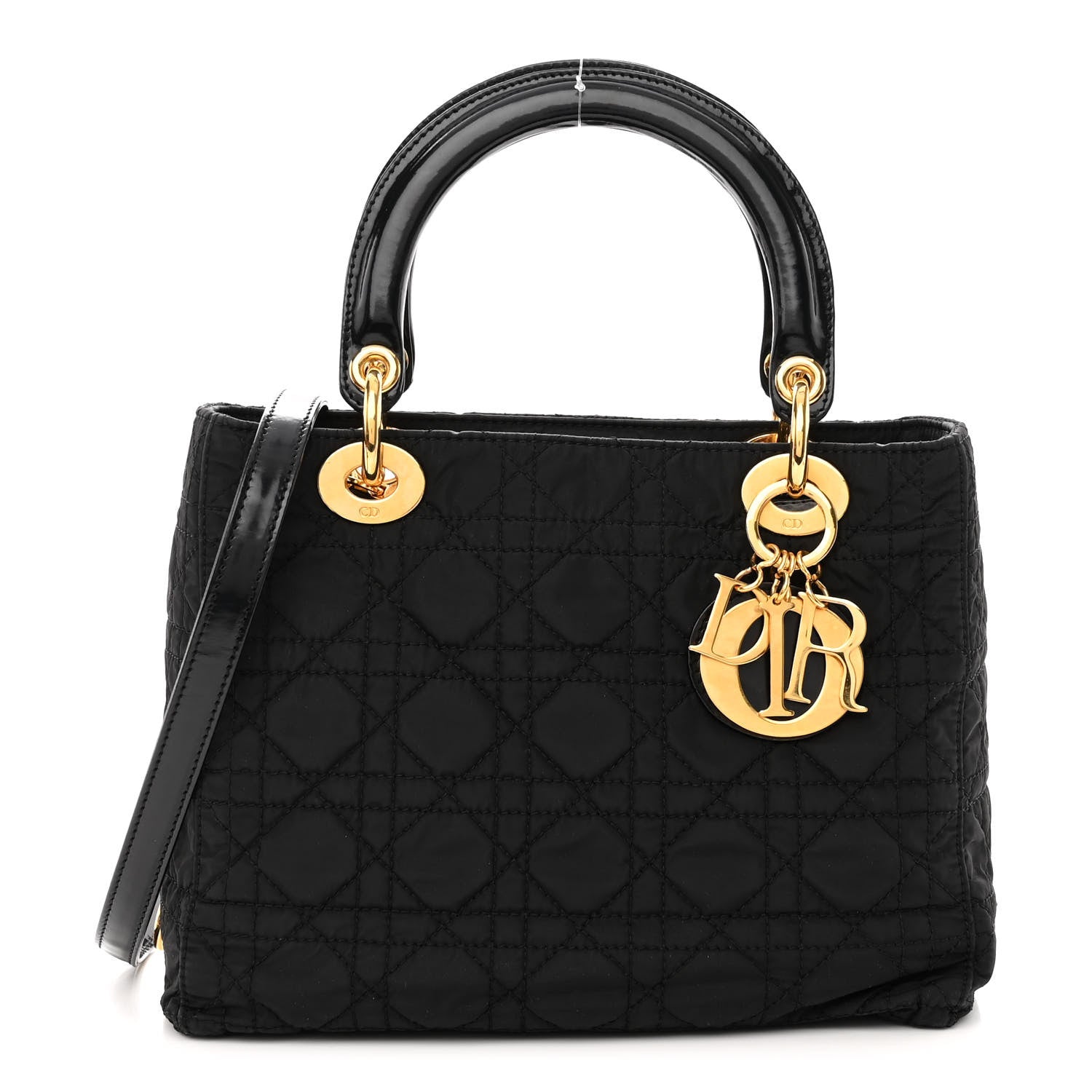 Christian Dior Nylon Cannage Medium Lady Dior Black 1 of 9