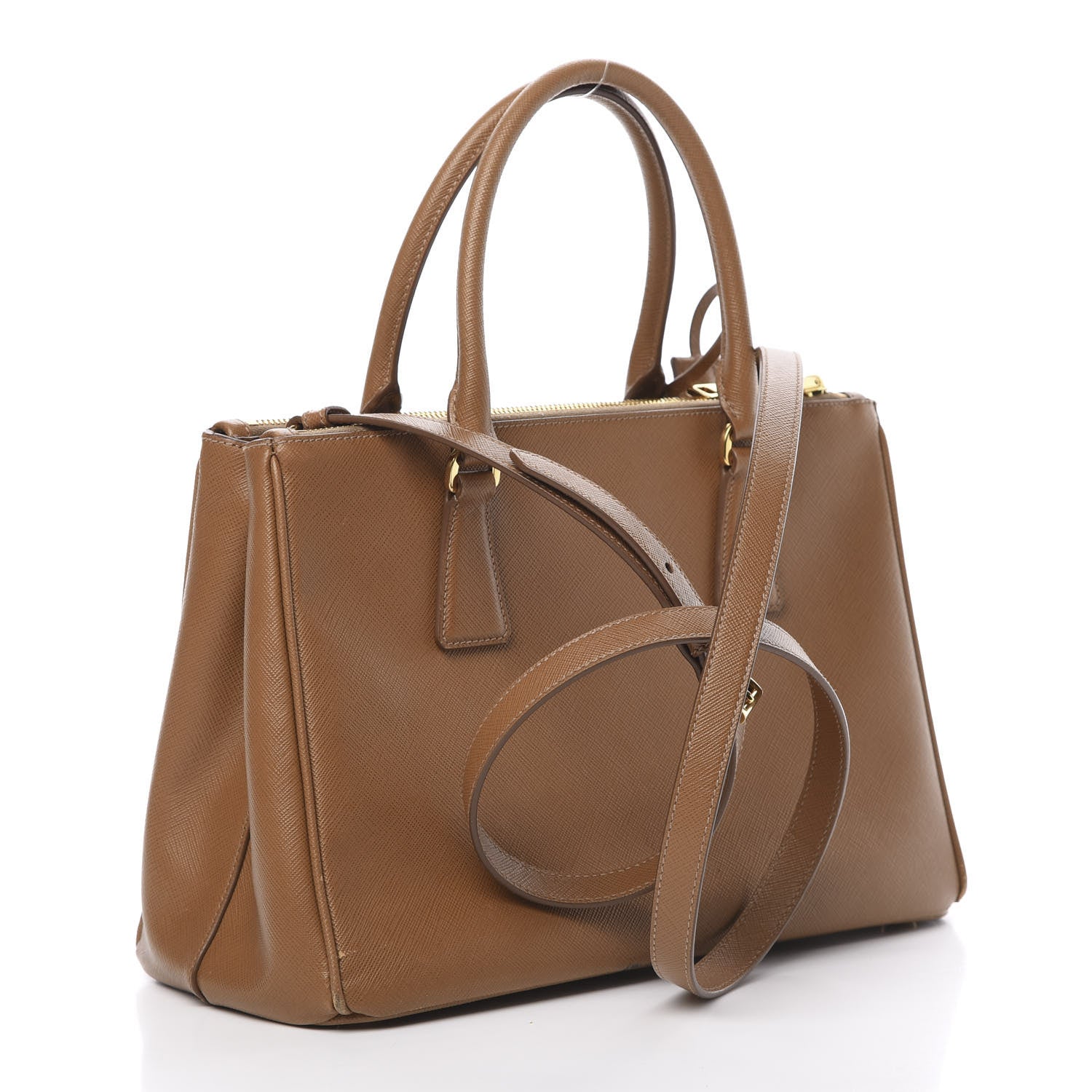 Prada Saffiano Small Galleria Double Zip Tote Caramel 3 of 21