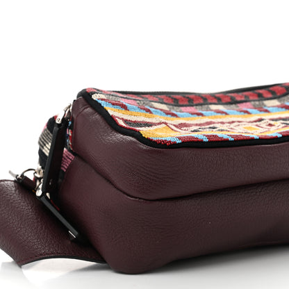 Valentino Garavani Pebbled Calfskin Beaded Rockstud Belt Bag Burgundy Multicolor 8 of 9