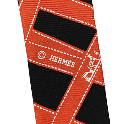 Hermes Silk Bolduc Twilly Black Orange 4 of 4