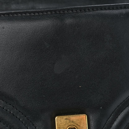 Gucci Calfskin Matelasse Mini GG Marmont Top Handle Shoulder Bag Black 14 of 15