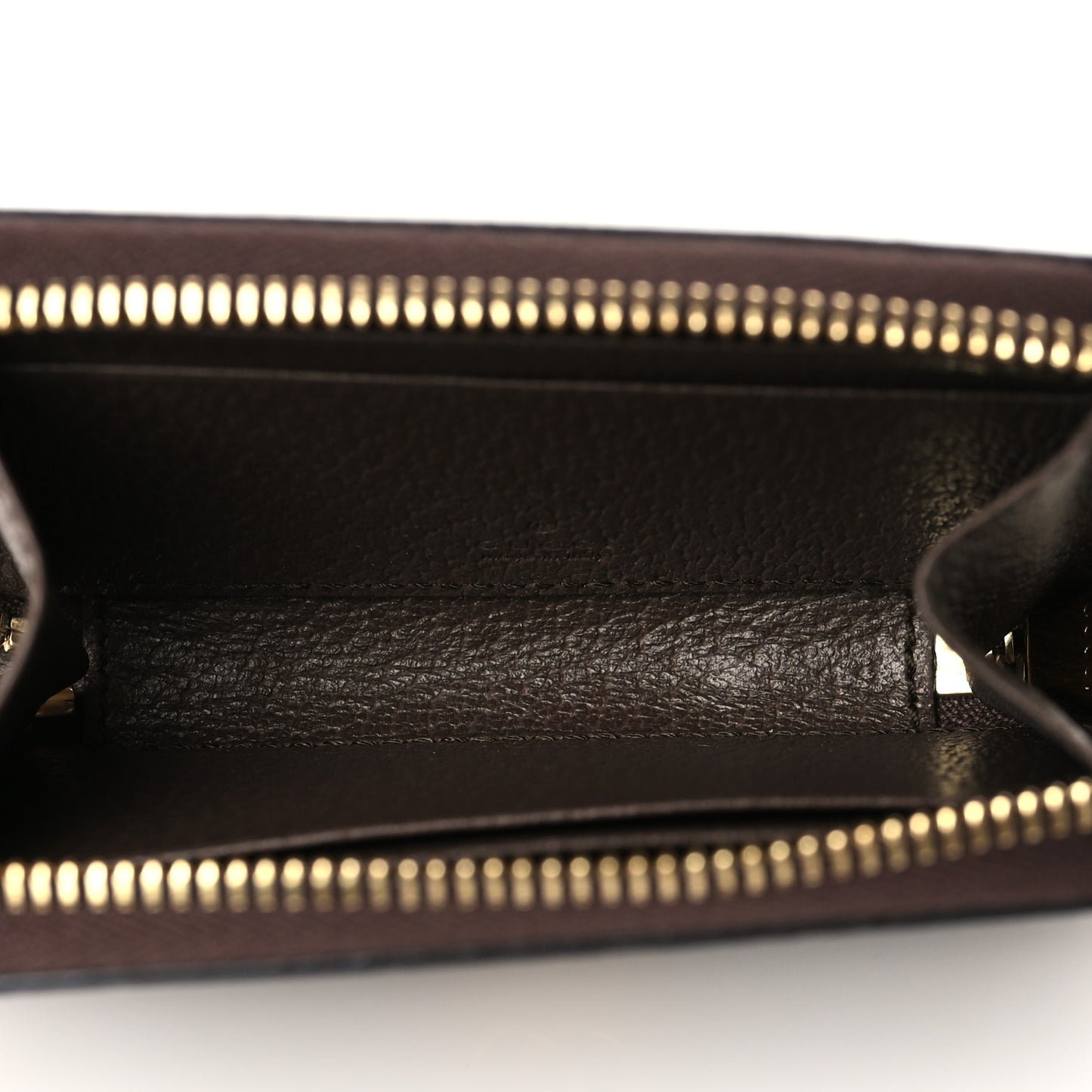 GG Supreme Monogram Textured Dollar Calfskin Web Ophidia Zip Around Card Case Wallet Beige Ebony New Acero