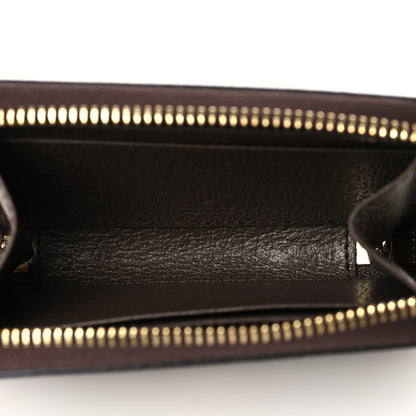 Gucci GG Supreme Monogram Textured Dollar Calfskin Web Ophidia Zip Around Card Case Wallet Beige Ebony New Acero 5 of 8