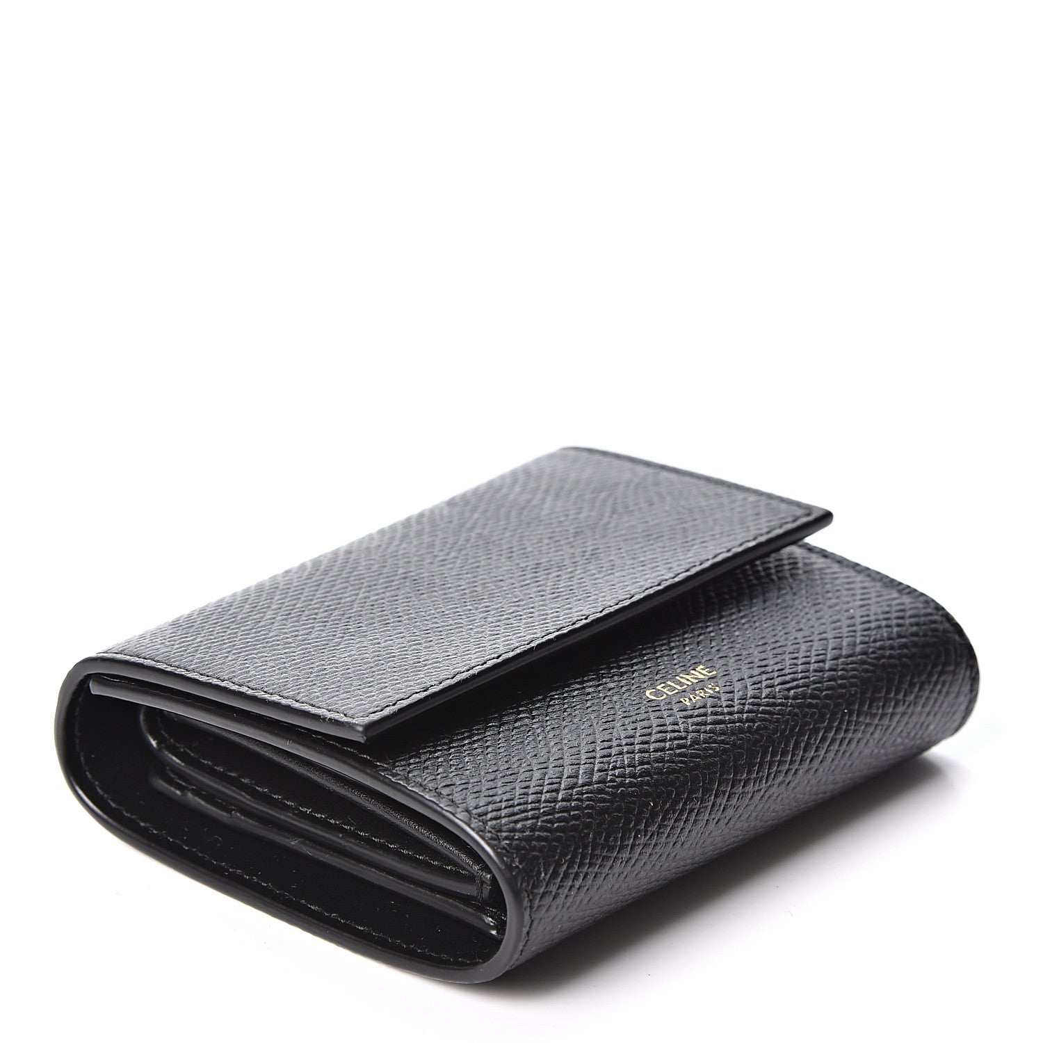 Celine Grained Calfskin Small Multifunction Folded Wallet Black 3 of 9