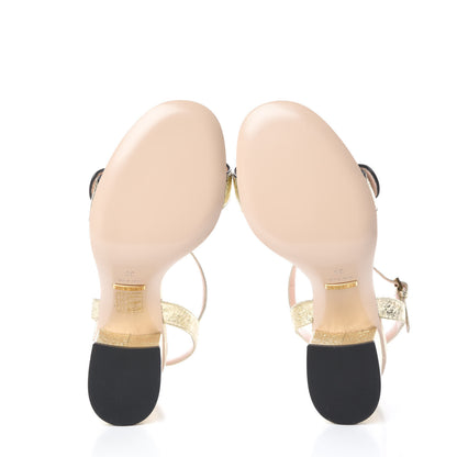 Gucci Galassia GG Marmont Ankle Wrap 75mm Sandals 36 Platino 5 of 9