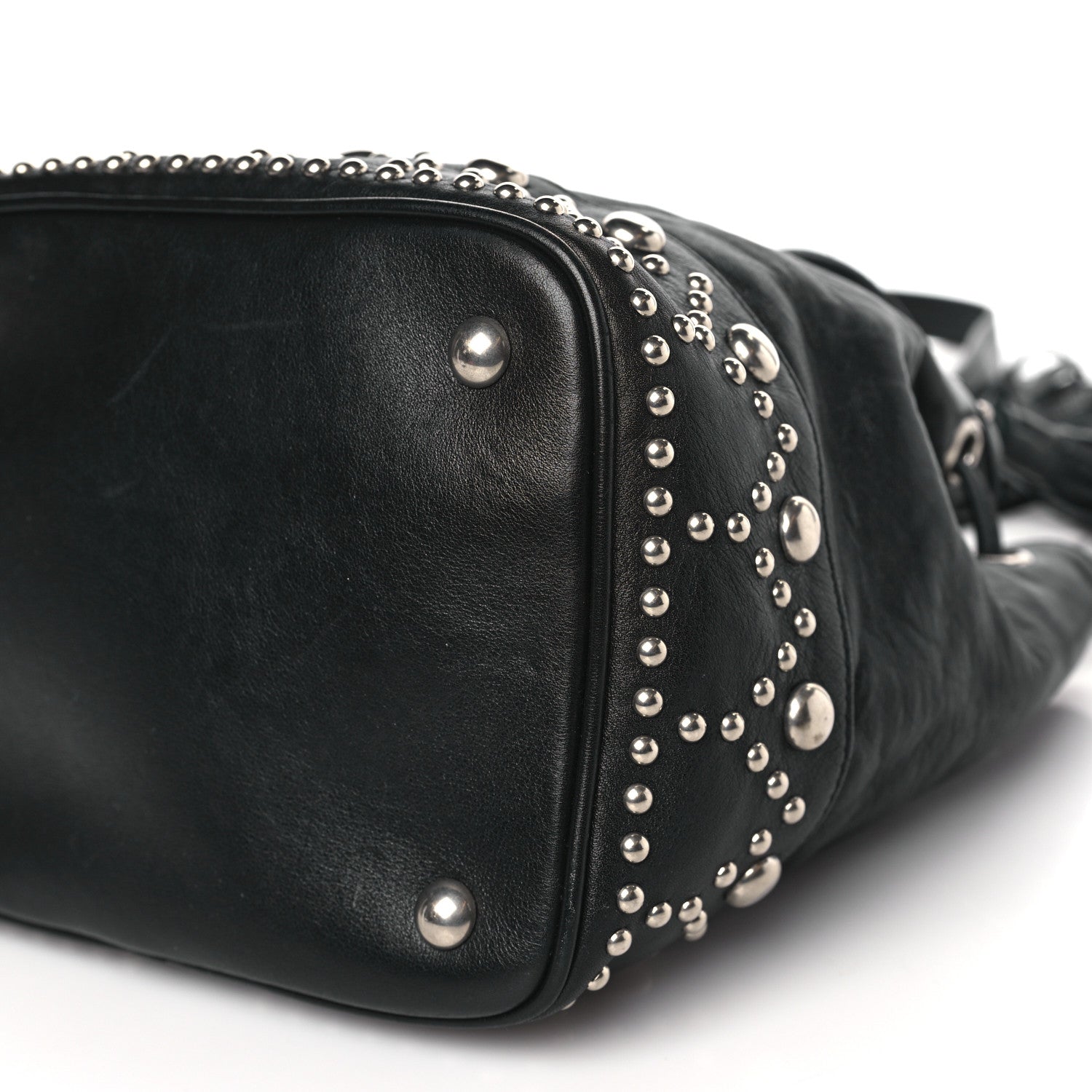 Saint Laurent Calfskin Small Y Studs Bucket Bag Black 8 of 8
