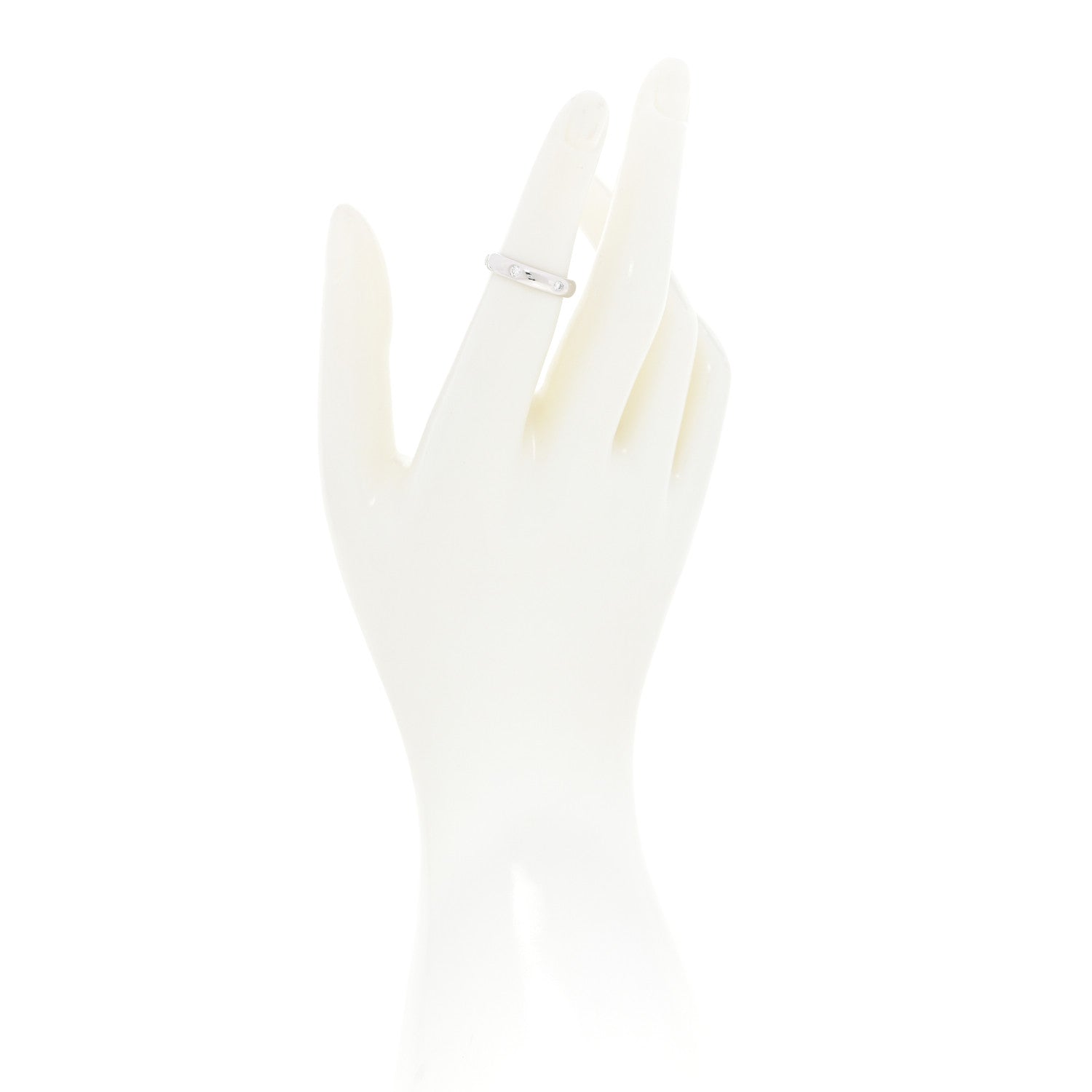 Cartier 18K White Gold 6 Diamond Stella Band Ring 50 5.25 2 of 5