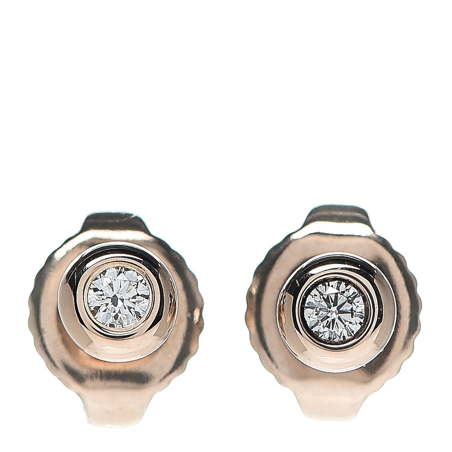 Tiffany 18K Rose Gold Diamond .06ctw Elsa Peretti Diamonds By The Yard Earrings 1 of 3