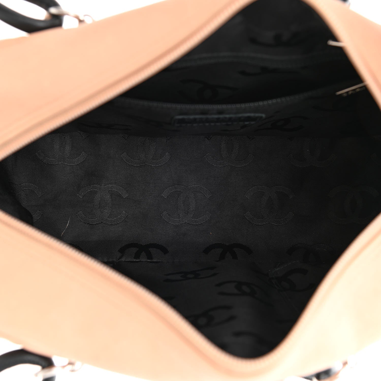 Chanel Calfskin Quilted Large Cambon Bowler Beige Black 5 of 10