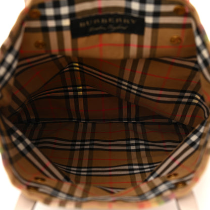 Burberry Vintage Rainbow Check Shopper Tote White 4 of 12