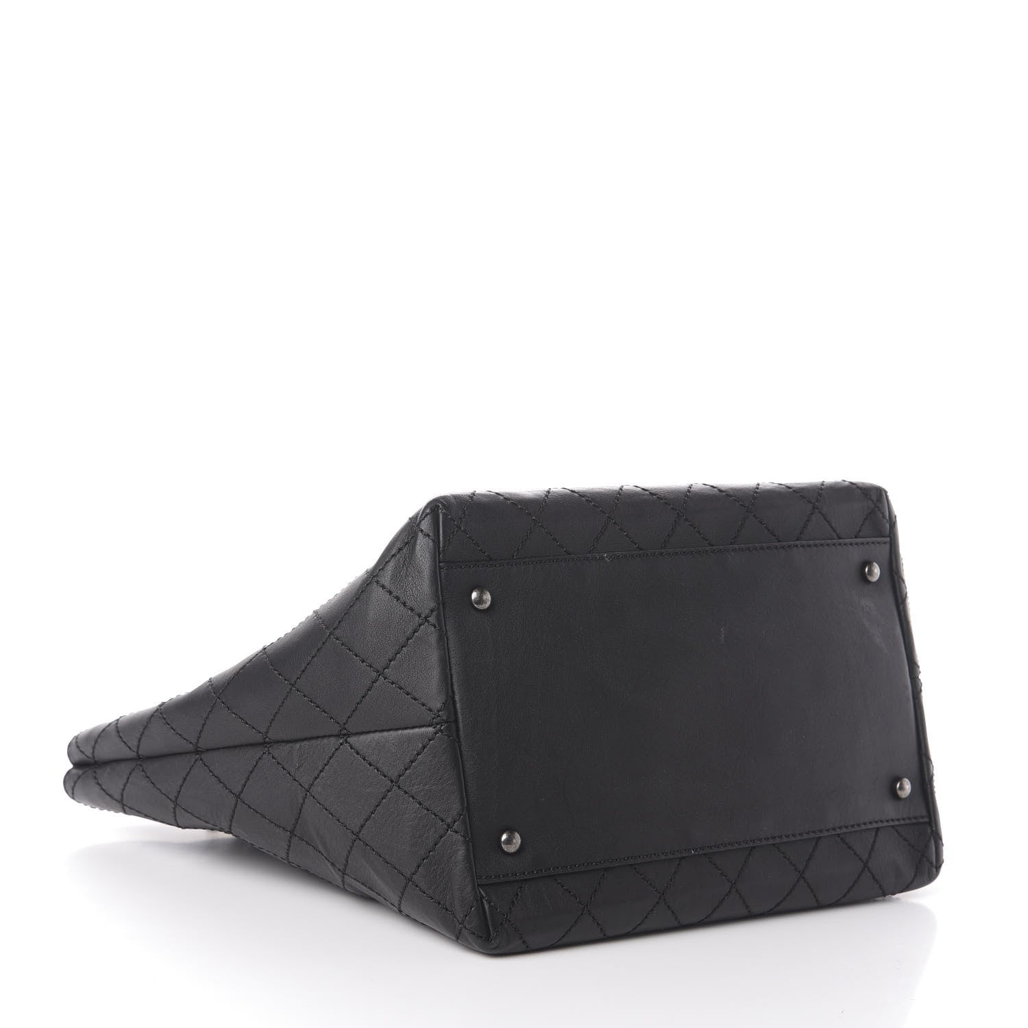Chanel Calfskin Stitched Medium Shopping Tote Black 5 of 11