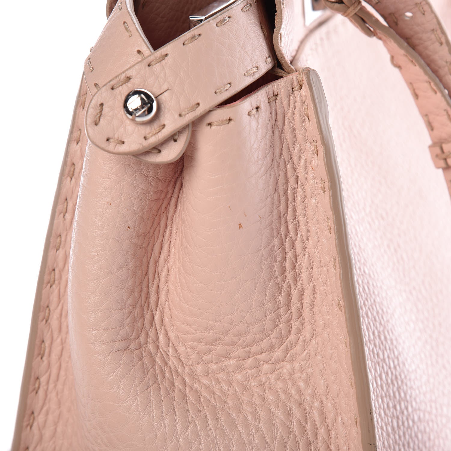 Fendi Cuoio Romano Selleria Bi-Color Medium Peekaboo Iconic Satchel Rosa Plaster Pesca 16 of 16