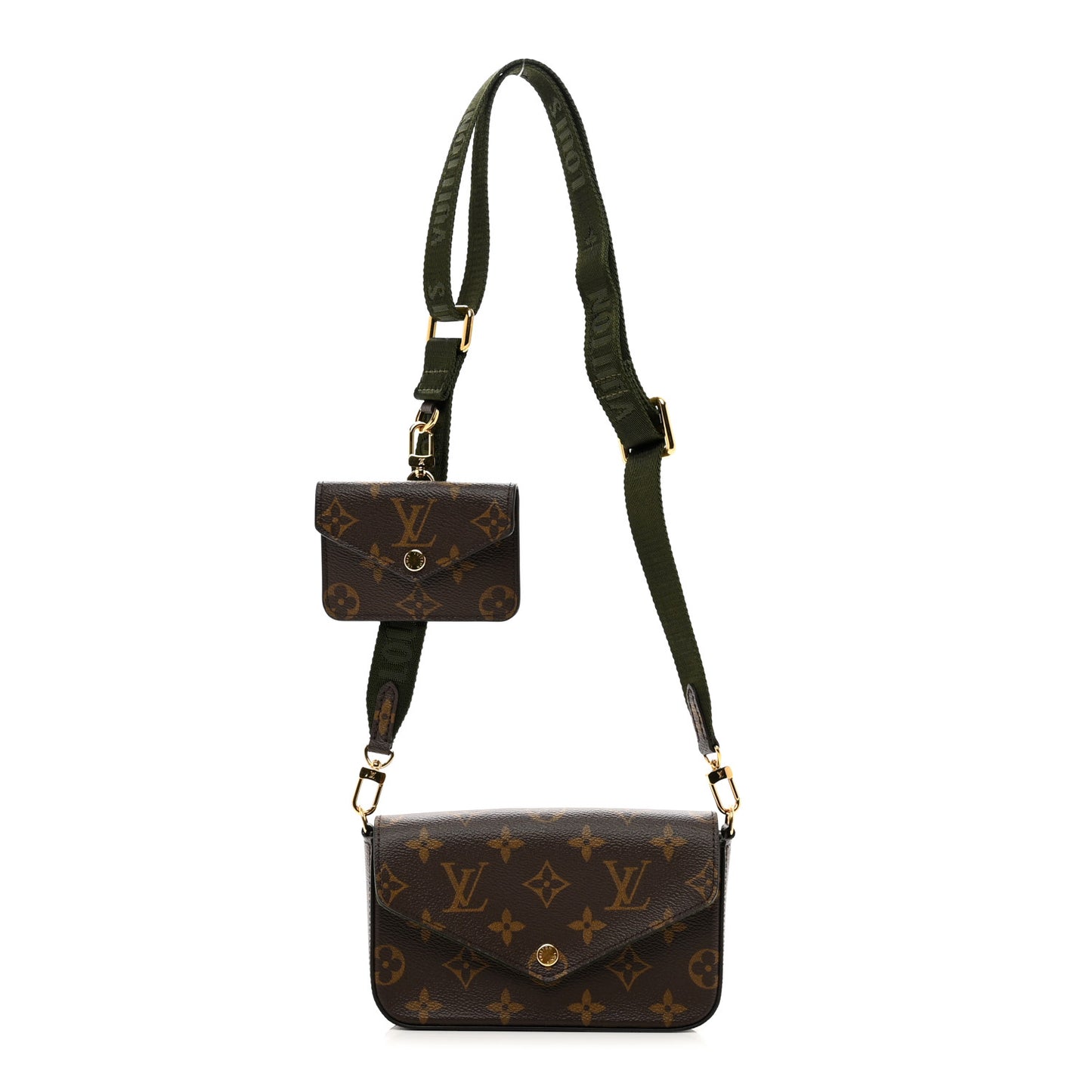 Monogram Felicie Strap & Go Kaki