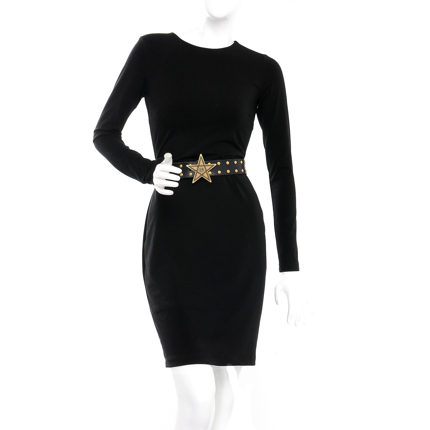 Calfskin Star Buckle GG Belt 90 36 Black