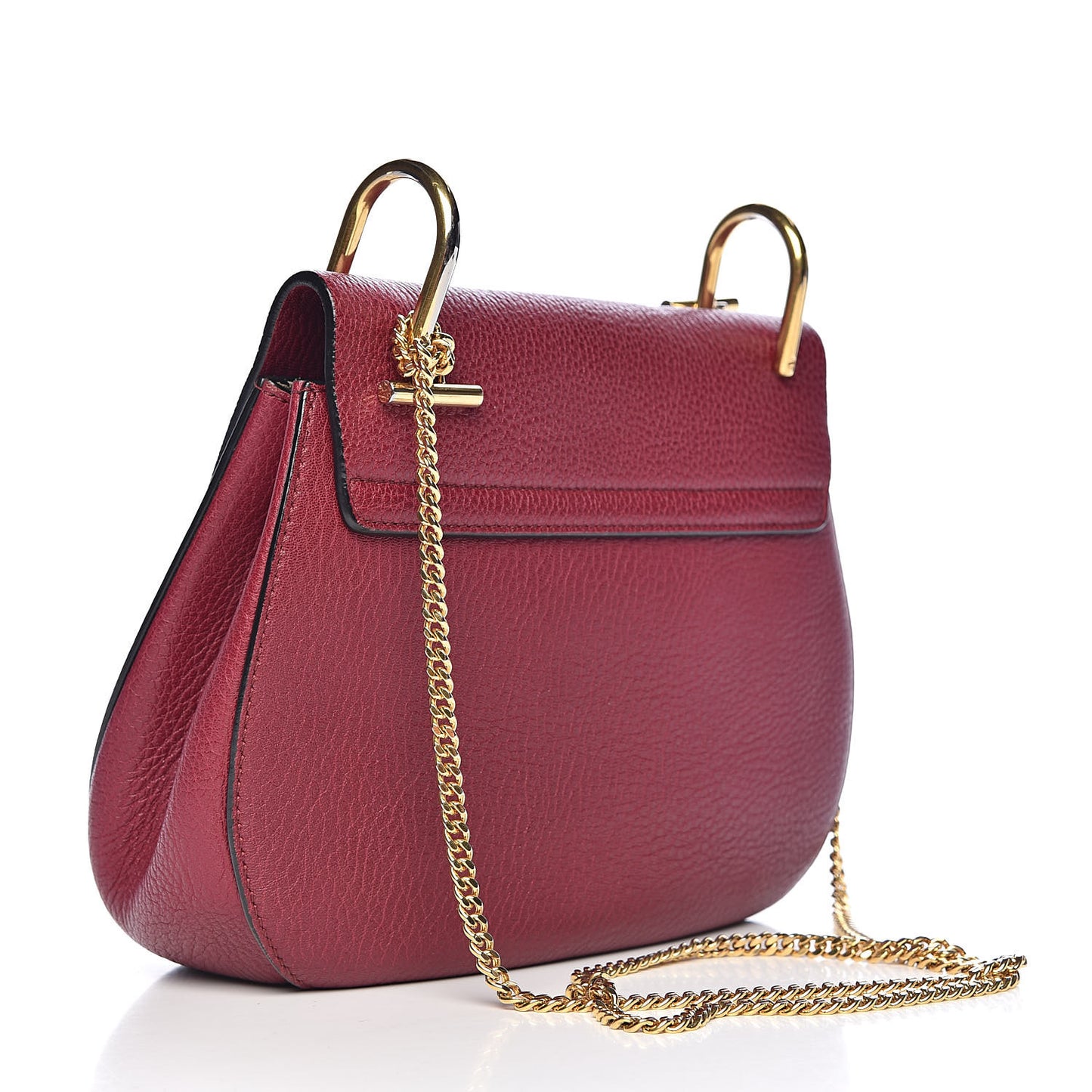 Grained Lambskin Drew Shoulder Bag Wine Purple
