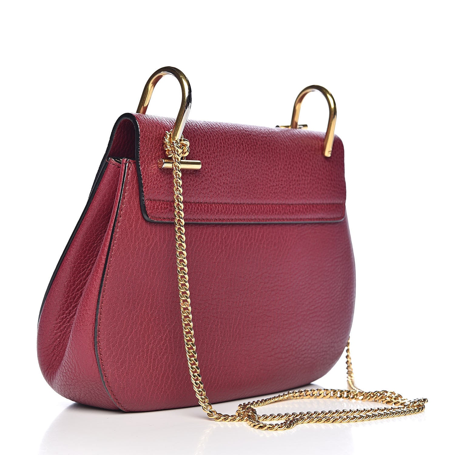 Chloe Grained Lambskin Drew Shoulder Bag Wine Purple 2 of 9