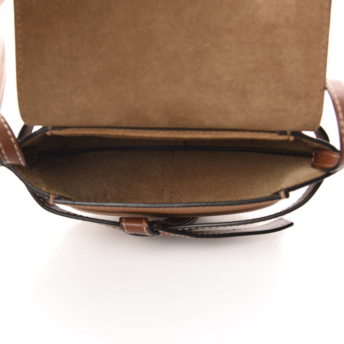 Grained Calfskin Mini Gate Crossbody Bag Caramel Pecan