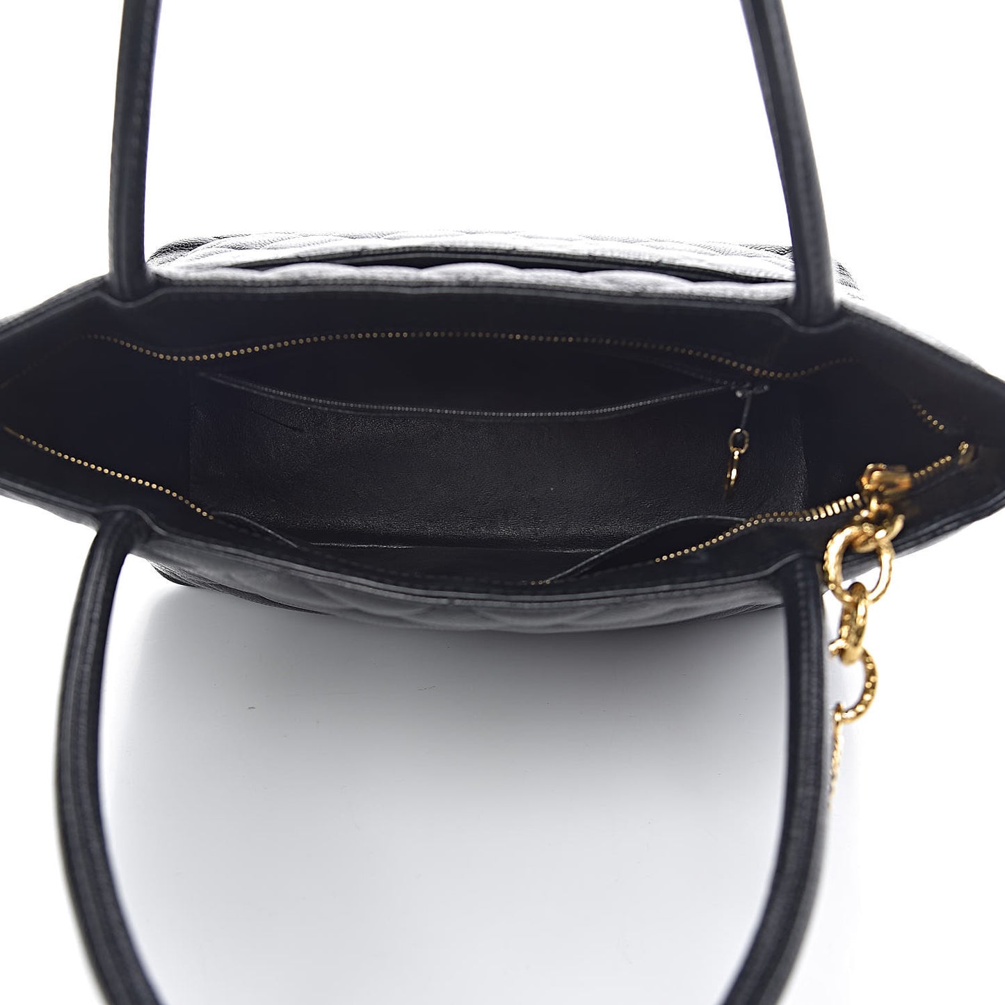 Caviar Quilted Medallion Tote Black
