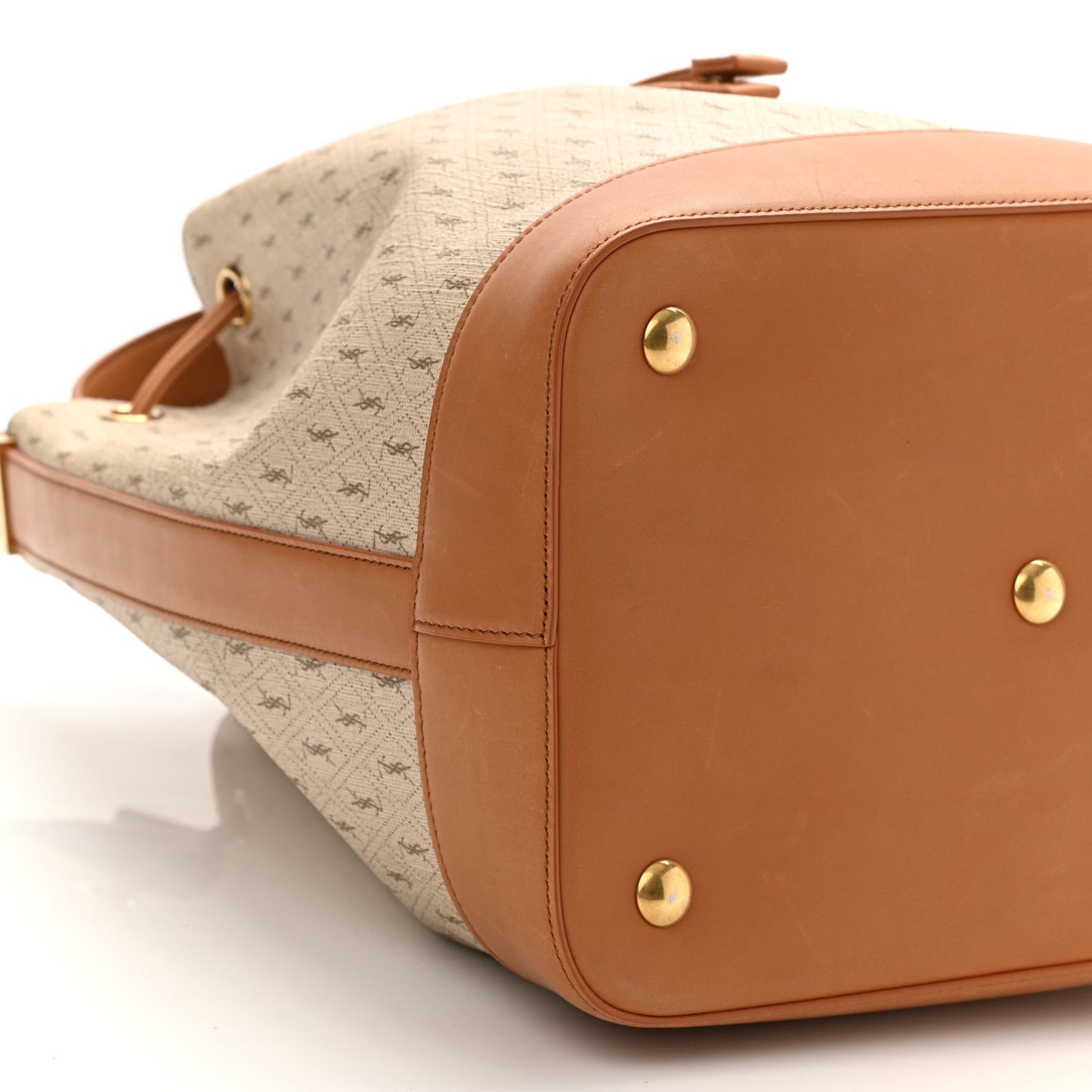 Canvas All-Over Monogram Bucket Bag Brown