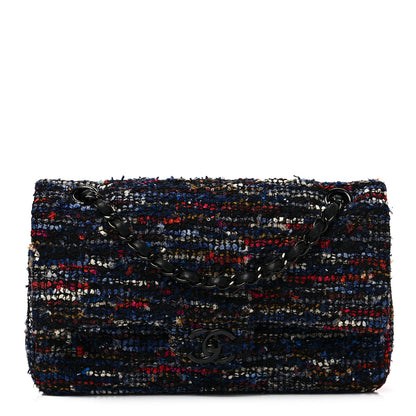 Chanel Tweed Sequin Chevron Quilted Medium Double Flap Multicolor 1 of 6