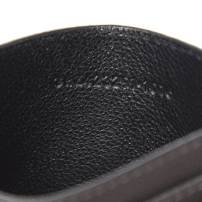 Saint Laurent Grain De Poudre Matelasse Chevron Monogram Credit Card Case Coal 6 of 6