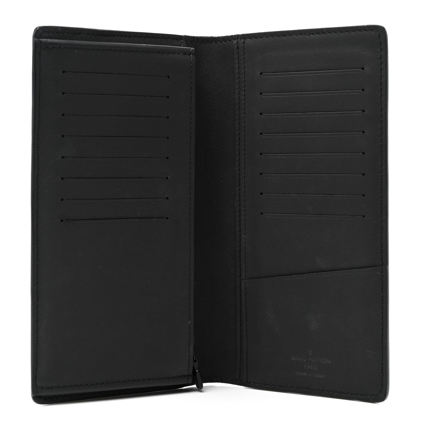 Louis Vuitton Calfskin Monogram Shadow Brazza Wallet Black 5 of 8