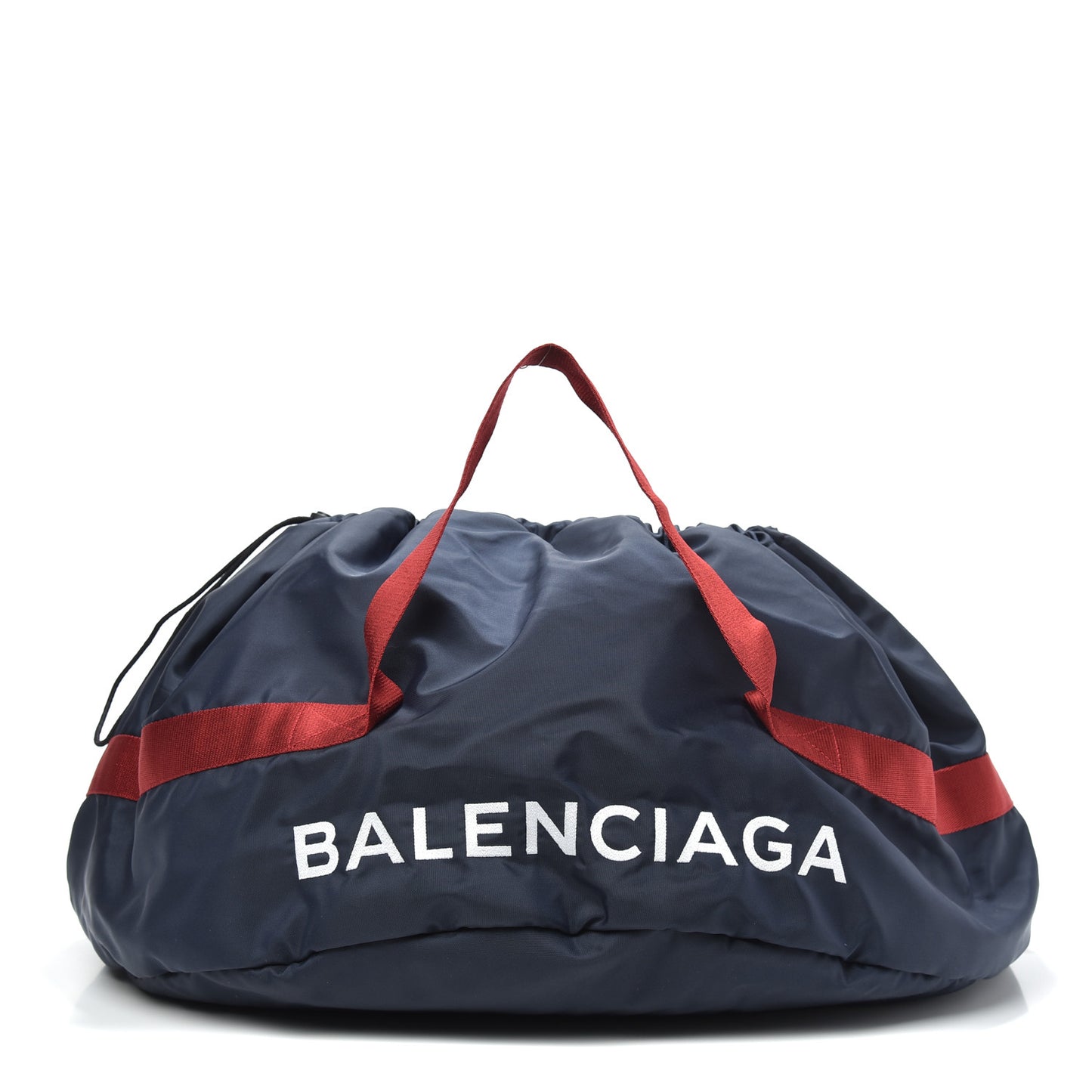 Textured Sport Nylon Logo Embroidered M Wheel Gym Bag Bleu Navy Rouge