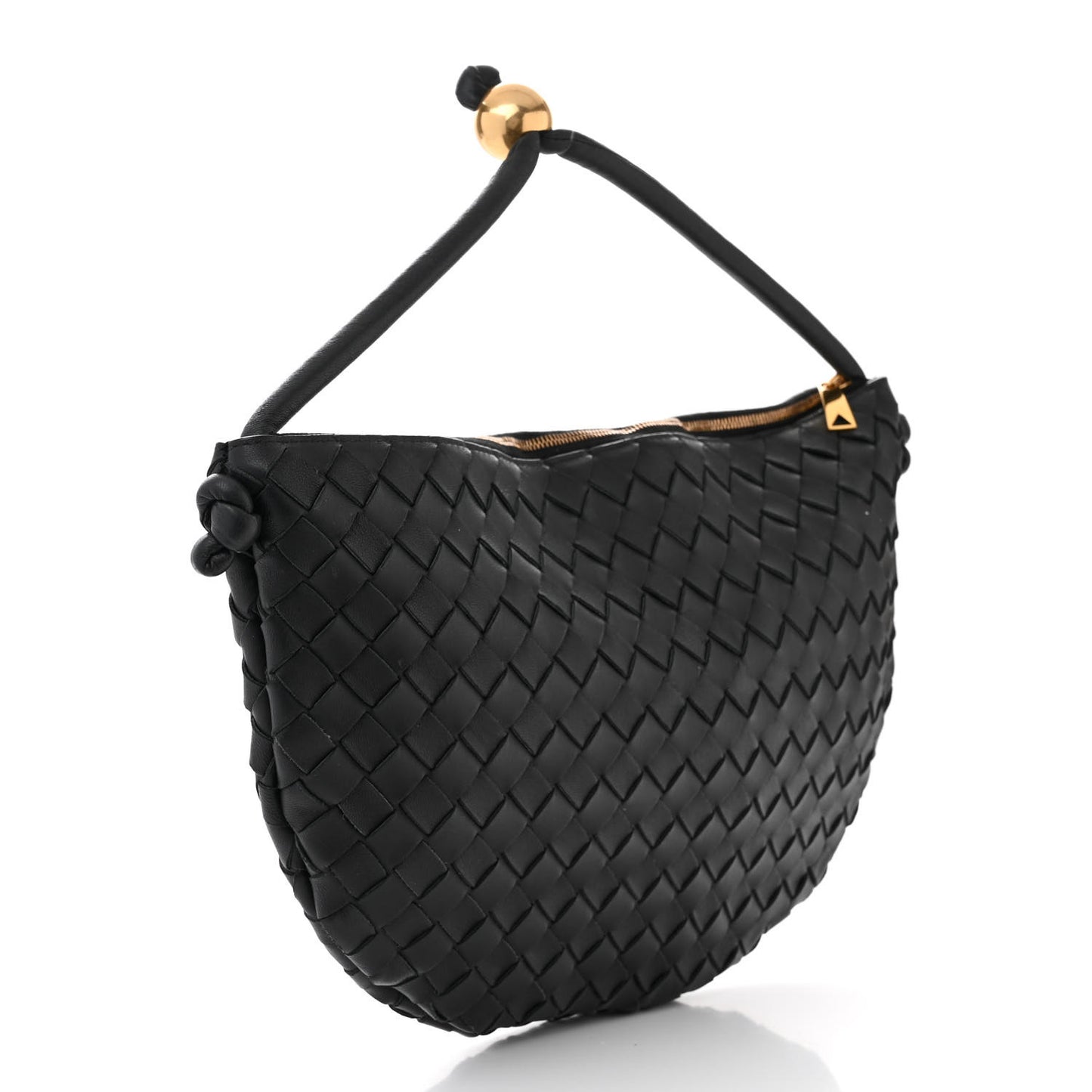 Nappa Intrecciato Medium Turn Pouch Black