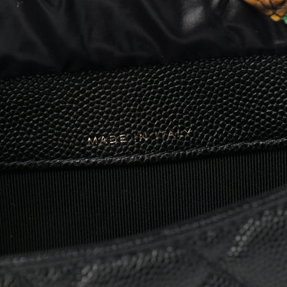 Chanel Caviar Fabric Graffiti Foldable Tote Bag With Chain Black Multicolor 6 of 17