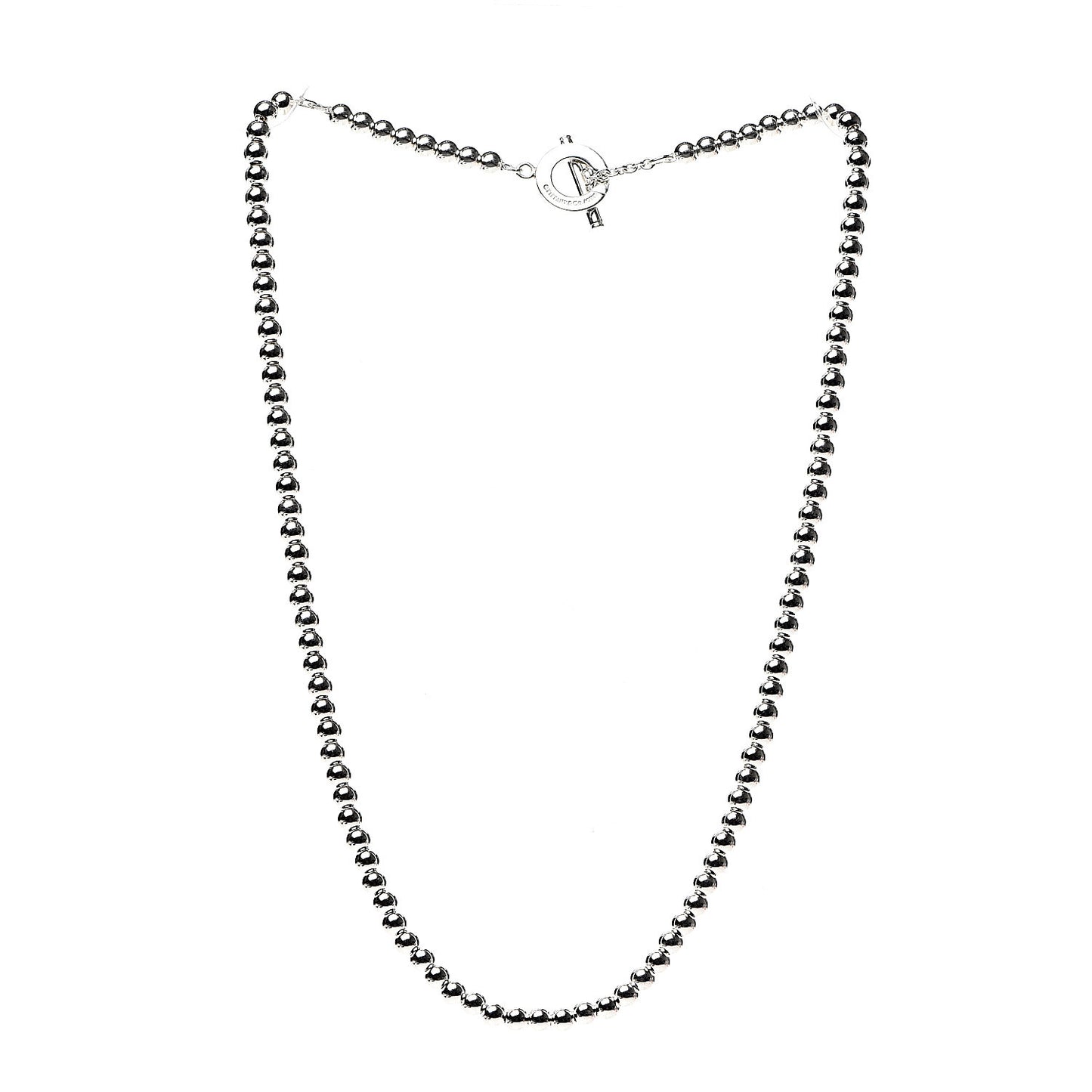 Sterling Silver 4mm Beads Toggle Necklace