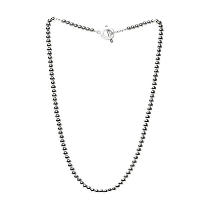 Tiffany Sterling Silver 4mm Beads Toggle Necklace 2 of 3