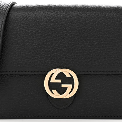Gucci Dollar Calfskin Interlocking G Chain Wallet Black 8 of 12