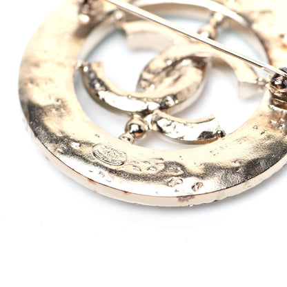 Chanel Crystal CC Brooch Blue Gold 3 of 7